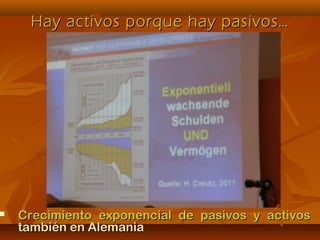 Hay activos porque hay pasivos…Hay activos porque hay pasivos…
 Crecimiento exponencial de pasivos y activosCrecimiento exponencial de pasivos y activos
también en Alemaniatambién en Alemania
 