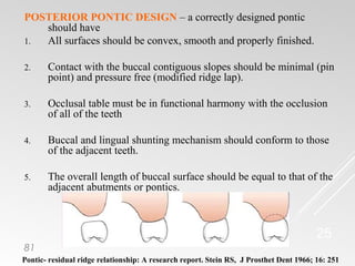 Pontics in Fixed Partial Dentures | PPT