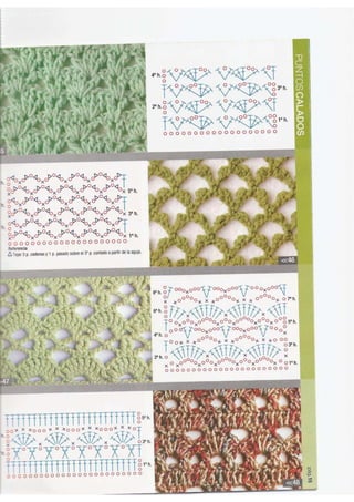 Pontos diversos de crochê - gráficos