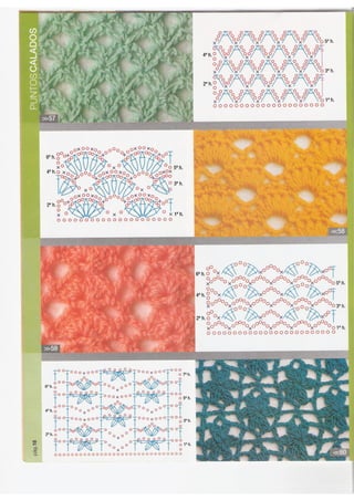 Pontos diversos de crochê - gráficos