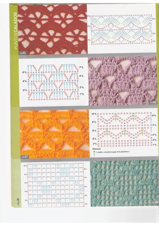 Pontos diversos de crochê - gráficos