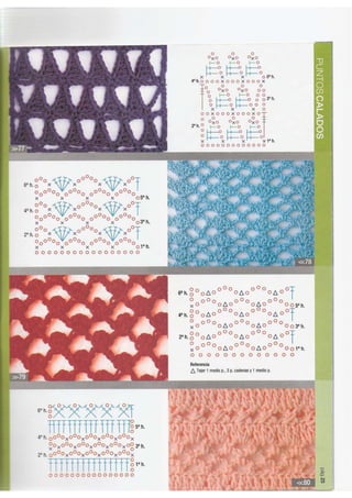 Pontos diversos de crochê - gráficos