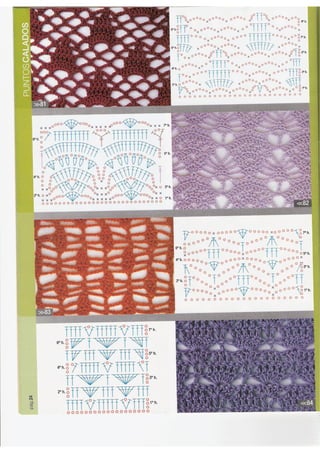 Pontos diversos de crochê - gráficos