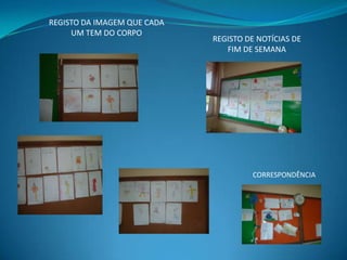REGISTO DA IMAGEM QUE CADA
UM TEM DO CORPO

REGISTO DE NOTÍCIAS DE
FIM DE SEMANA

CORRESPONDÊNCIA

 