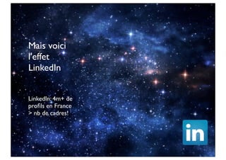©Vincent Giolito - vincent.giolito@nouvellecarriere.com
Mais voici
l'effet
LinkedIn
LinkedIn: 4m+ de
proﬁls en France
> nb de cadres!
 