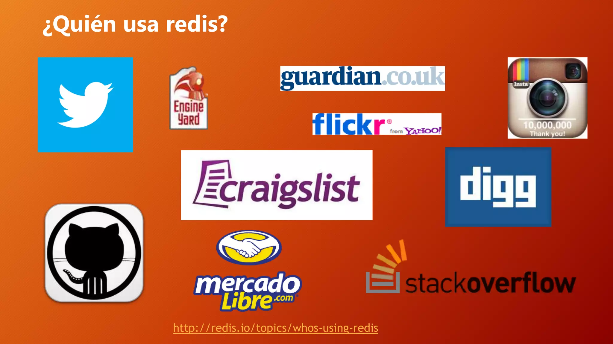 ¿Quién usa redis?

http://redis.io/topics/whos-using-redis

 