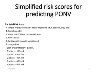 Post Operative Nausea and Vomiting. A powerpoint Presentation. | PPTX