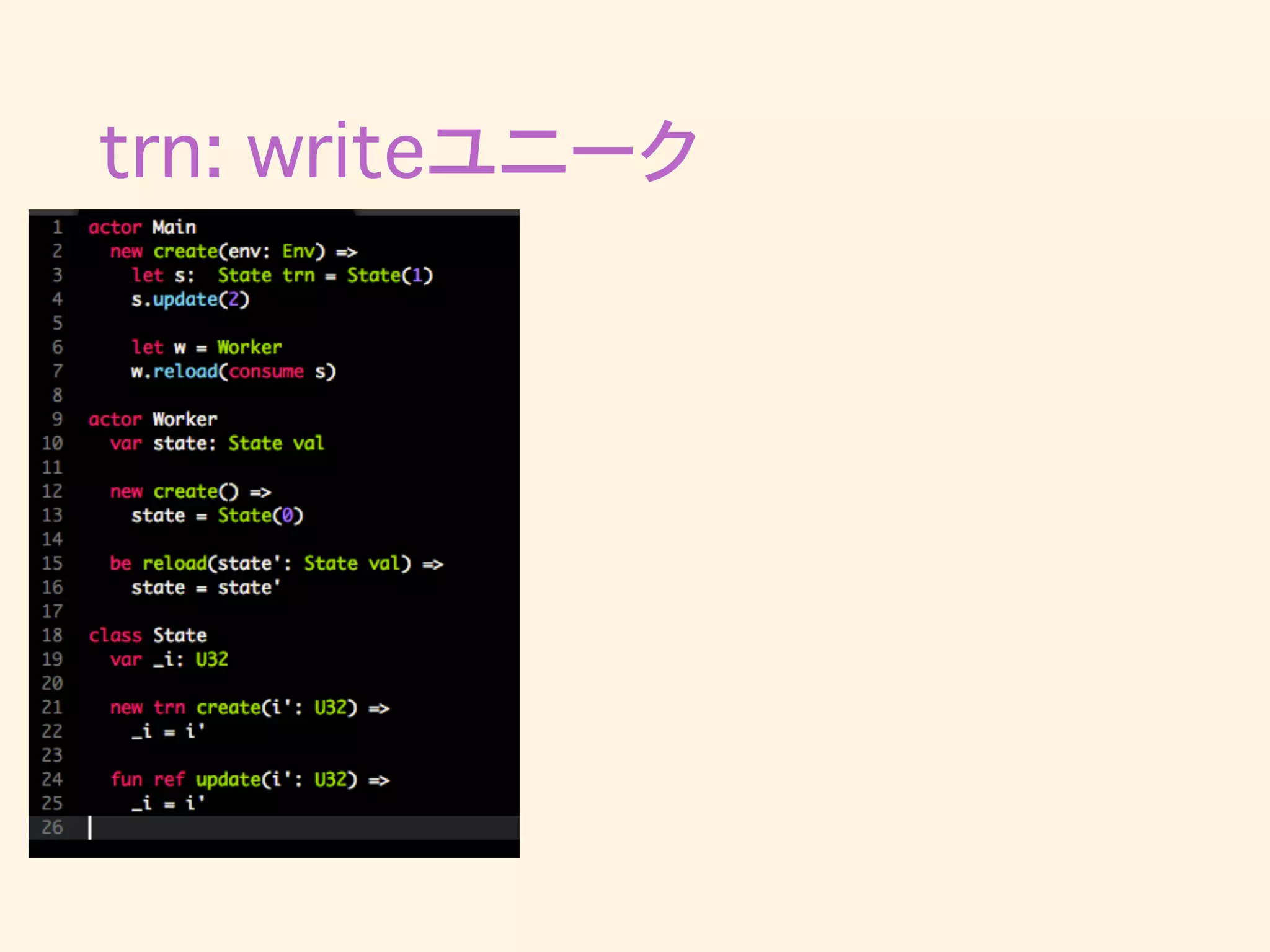 trn: writeユニーク
 