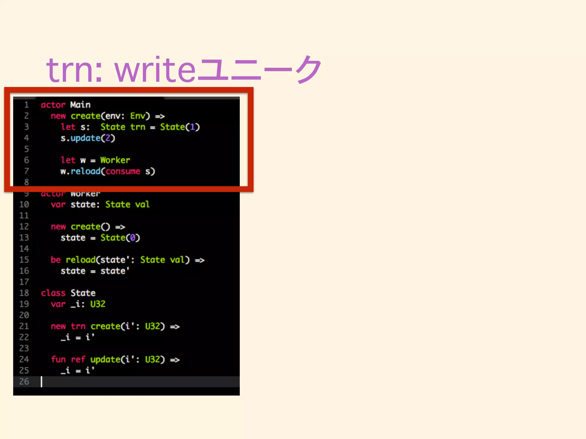 trn: writeユニーク
 