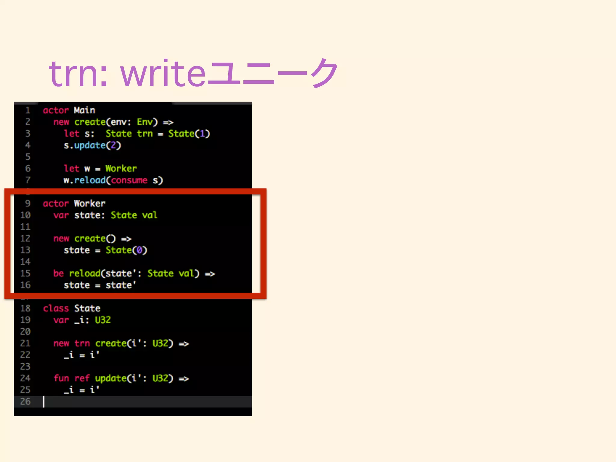 trn: writeユニーク
 