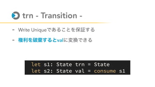 trn - Transition -
- Write Unique
- val
 