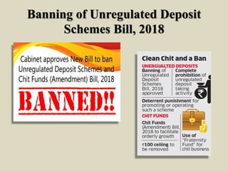 Banning of Unregulated Deposit
Schemes Bill, 2018
 