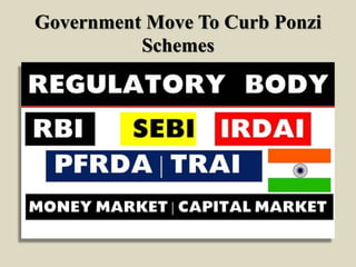 Government Move To Curb Ponzi
Schemes
 