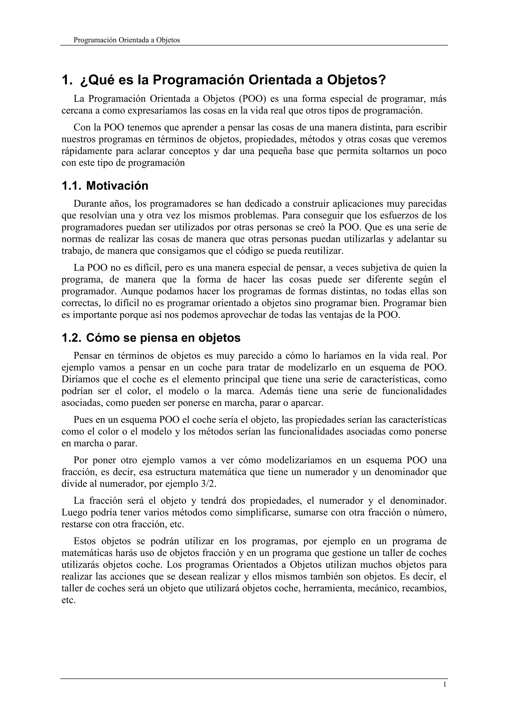 Programación Orientada a Objeto