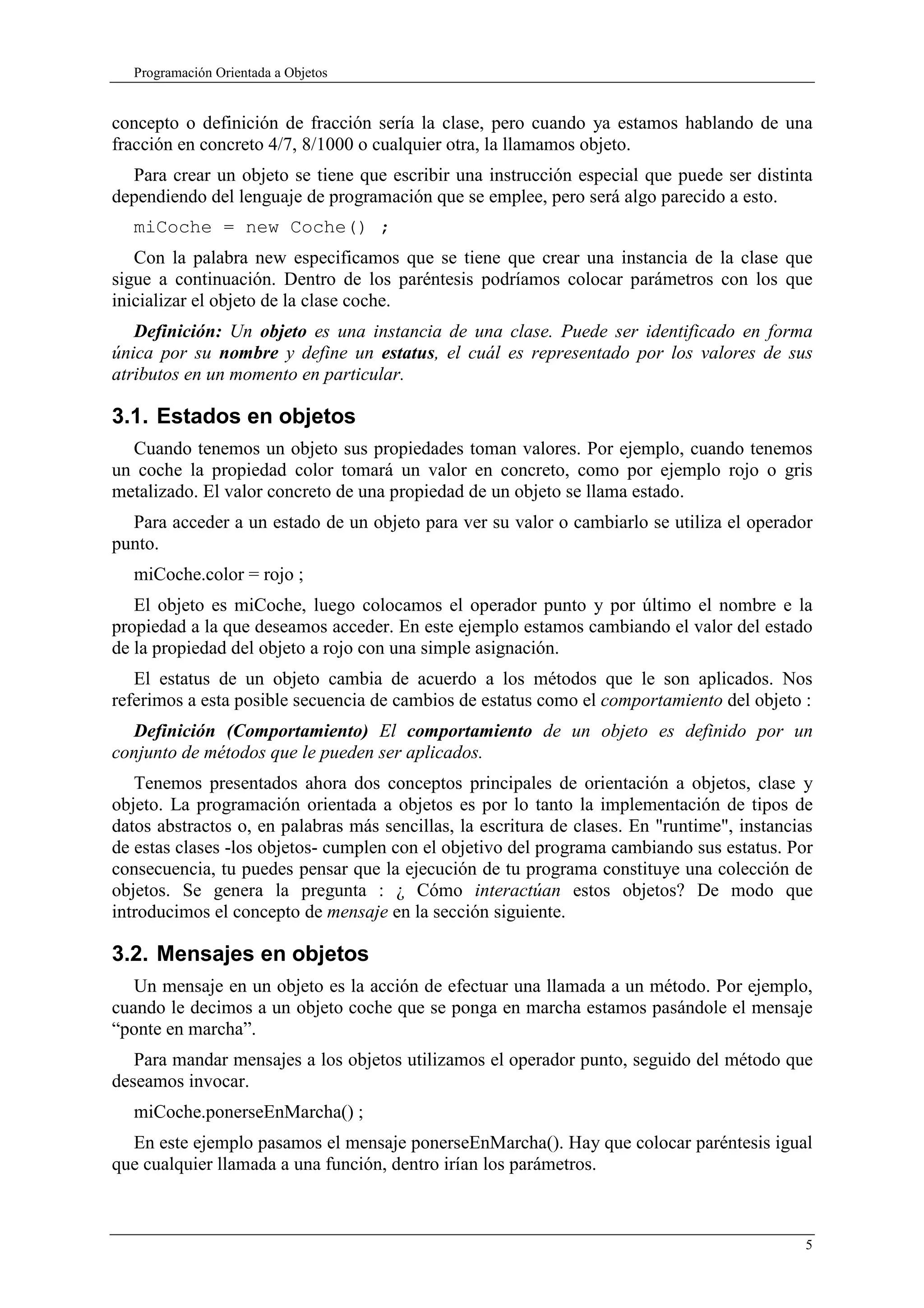 Programación Orientada a Objeto