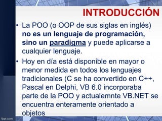 ¡PROGRAMACION ORIENDA AL OBJETO! (POO) ppt | PPTX