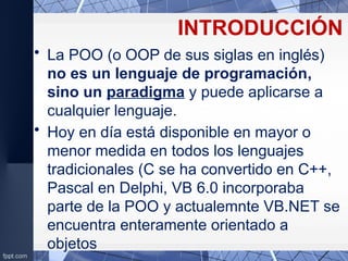 Programacion orientada a objetos en base a el youtuber ETS | PPTX