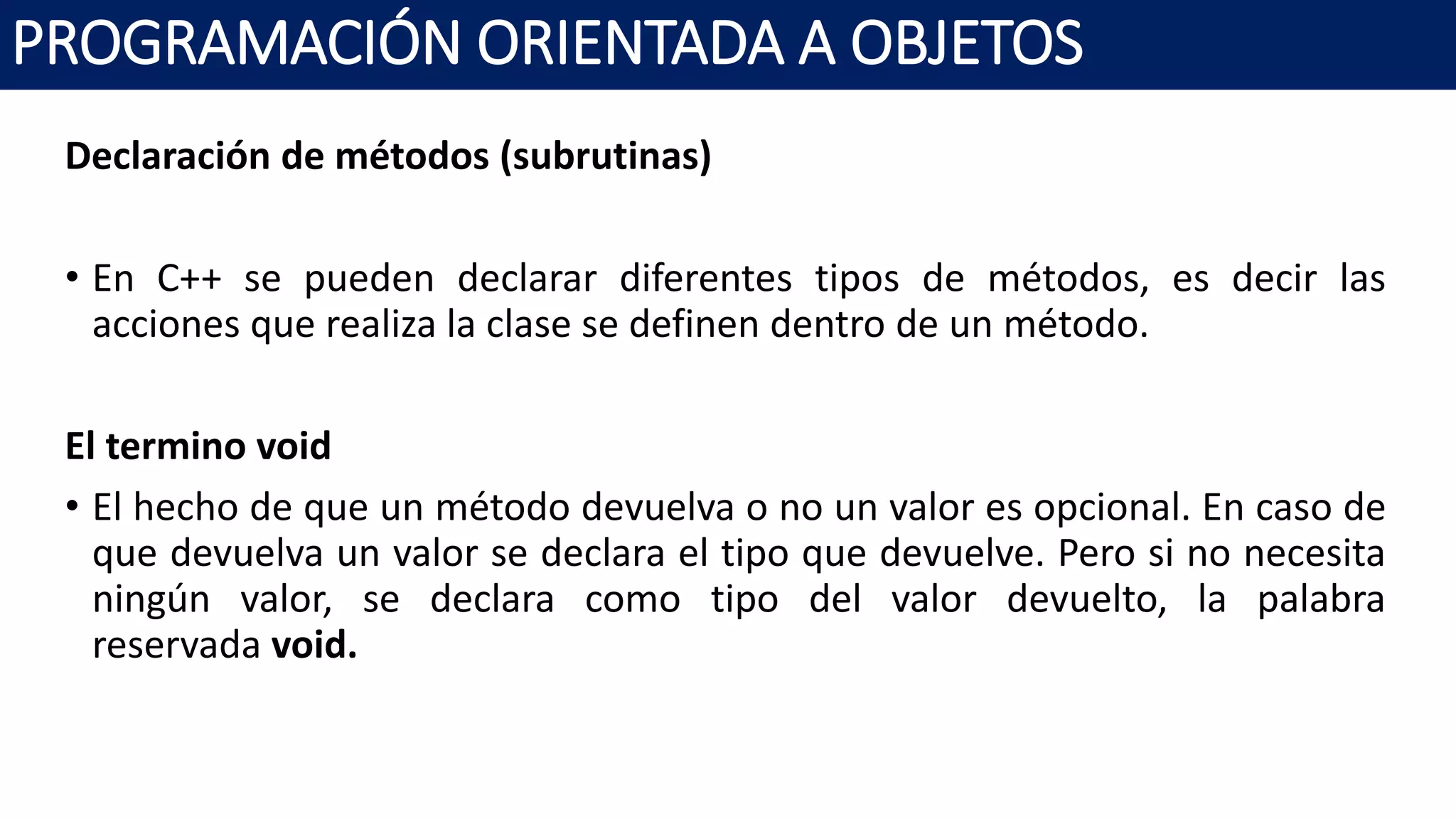 Programacion Orientada a Objetos - Unidad 2 clases y objetos | PPT