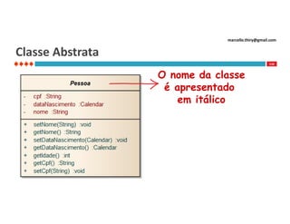 marcello.thiry@gmail.com

Classe Abstrata
110

O nome da classe
é apresentado
em itálico

 