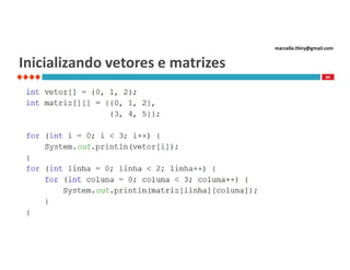 marcello.thiry@gmail.com

Inicializando vetores e matrizes
84

 