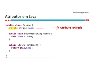marcello.thiry@gmail.com

Atributos em Java
86

Atributo privado

 