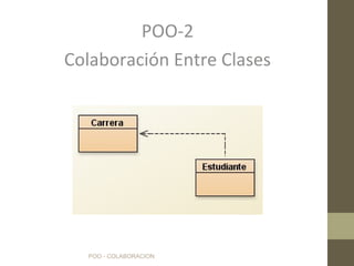 POO - COLABORACION
POO-2
Colaboración Entre Clases
 
