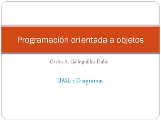 Carlos A. Galleguillos Dubó
Programación orientada a objetos
UML : Diagramas
 
