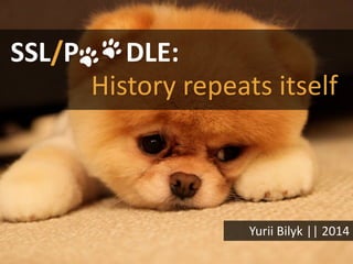 Yurii Bilyk || 2014
SSL/P DLE:
History repeats itself
 