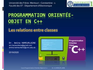 Poo en c++ les relations entre classes | PDF