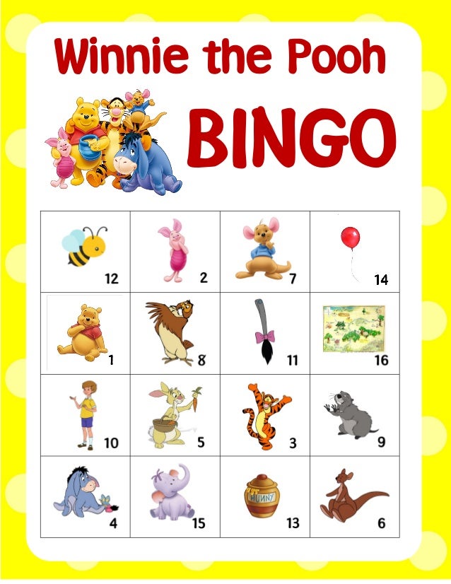 Free Printable Winnie The Pooh Bingo Cards