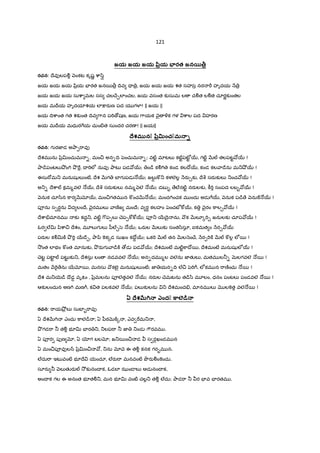 121
జయ జయ జయ €ియ రత జన·B
రచన: IేవfలపÃ• nంకట కృషL cా/ిg
జయ జయ జయ yి$య EFరత జన5>$ IVవ = $, జయ జయ జయ శత సహస$ నర "D హృదయ H $
జయ జయ జయ సుcా మల సస చలXే¹లlంచల, జయ వసంత క`సుమ ల చÃత లÃత చూరLక`ంతల
జయ మIrయ హృదయlశయ లl:¡రaణ పద య గ¥¦! || జయ ||
జయ IVcాంత గత శక`ంత IVవ 7ాన ప"T ›షణ, జయ 7ాయక nౖ îక గళ cాల పద హరణ
జయ మIrయ మధుర7య చుం-త సుందర చరణ ! || జయ||
4ేశమ@ను €È%ంచుమ3.+
రచన: గ రజ‹డ అOా&"ావf
Iేశమ ను yz$vంచుమ -, మం¼ అన-IV y¢ంచుమ -; వట}ˆ మlటల` కట}ˆy¢టÒˆ w, గట}ˆ QR/ తలy¢టˆ w !
Oా˜¨పంటల`O!ం7T O! "•, I "Tలe నువf OాటŒ పడ w; ం˜¨ కÃ7T ె కండ కలIోw, కండ కల ా˜ేను మ_¤² w !
ఈసు"[మ_ మనుషKల`ంటê, Iేశ QRగ బFగ పడ …w; జల`] _ కళలల• Hరa¹క`, Iేq సరaక`ల` _ంచ w !
అ_- Iేcా/ కమ%వల …w, Iేq సరaక`ల` నమ% nల …w; డబ ‰ ేల@నట}ˆ నరaలక`, ]â"T సంపద లబ‰ w !
nనుక చూ/ిన ]ార QRxw, మం¼గతమ న ] ంచQR …w; మంద7Tంచక మ ందు అడ 7w, nనుక ప˜¨ ే nను] …w !
పªను స&రŸను ద లంIే, nౖరమ ల` ాణoజ మంIే; వ ర‡ కలహం y¢ంచబã ]ww, క nౖరం ]ాల¹ w !
Iేcా.మlనమ క` కదŸ_, వట}ˆ 7$ప&ల` Xెప&]w]ww; పª_ 56Iై ను, &క QRలà{"T¹ జనులక` చూప w !
ఓర ల@v yిcా¼ Iేశం, మ?ల`గ ల` yీల@¹/¢ …w; ఒరaల QRల`క` సంత/ిసూ, ఐకమత ం Hర¹ w
పరaల కÃv]± O! "T• 56˜ే¹, Oాyి ]«క{డ సుఖం కIోŸ w; ఒక"T QR/ తన QRల nంXే, Hర&"T]± QR/ ] ల• లe5 !
2!ంత లlభం ] ంత మlనుక`, O! రaగ ా˜¨]± ›డ పడ w; Iేశమంటê మట}ˆ]ాIో5, Iేశమంటê మనుషKలew !
Xెటˆ పటFˆ / పటŒˆ క`_, Iేశసు లం నడవవల …w; అన-దమ %ల వలను జ‹తKల`, మతమ ల®- Q×లగవల …5 !
మతం H"«¬ ేను 56x5, మనసు &కటAౖ మనుషKల`ంటê; జ‹ యన-IV ల@¼ y¢"T7D, లeకమ న "ాణoంచు …5 !
Iేశ మ_5µ˜¨ Iొడ వృPం , yz$మలను పªలతవల …w; నరaల Xెమటను త˜¨/ి మ?లం, ధనం పంటల` పండవల …5 !
ఆక`లందున అణ7T మణ7D, క త పలకవల …w; పల`క`లను _ Iేశమంద., మlనమ ల` ల]«త వల …5 !
ఏ 4ేశŠ‹7K3. ఎందు ాలÉ¨J3.
రచన: "ాయO²$ ల` సుబF‰"ావf
ఏ IేశQR7T ఎందు ]ాల˜¨ ; ఏ yీఠQ×]±{ , ఎవ "మ_ ,
O! గడ"ా ® తÃ• భ?v EFర _, _లప"ా ® జ‹ _ండ 7Cరవమ .
ఏ పªర పfణ x, ఏ ƒగ బలx; జ_5ం¼ డ స ర•ఖండమ న
ఏ మం¼పªవfల^ yz$vం¼ , _ను xXె ఈ తÃ• కనక గర•మ న.
ల@దు"ా ఇటŒవంట} భ?Iే 5µందూ, ల@రa"ా మనవంట} OôరaÃం]«ందు.
సూరa ® nల`తKరa/ 2² క`నంI క, ఓడలl ఝం˜ ల` ఆడ నంI క,
అంI క గల ఈ అనంత భ?తÃ_, మన భ?v వంట} చల•_ తÃ• ల@దు; Oాడ"ా ® ర EFవ EFరతమ .
 