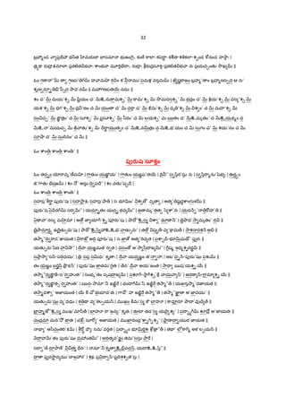 32
బ$3%ండ ా పIే3 భ/ిత ‚మరaX EFసమl భ జం7«¬ః, కంö ]ాలlః కప"ాŸ ః కÃత-శqకలl-శ¹ండ ]wదండ హ2ాః |
త$h:¡ రaI$ Pమlలlః ప$కట}త భ ాః cాంభ ా మ?"TE³I ః, రaI$ ః bరaద$సూక-ప$కట}త భ ా నః ప$యచ¹ంతK 2ôఖ ||
ఓం గణ ” గణప’ హ ామ క ం క’ మ ’పమశ’వసమ | జ ష! "ాజం బ$హ%’ణ ం బ$హ%ణస&ద ఆ నః’
శృణ నూ- .’/ీ1ద 2ాద’న || మ3గణపత56 నమః ||
శం చ’ QR మయ’శ¹ QR yి$యం చ’ QRஉను]ామశ¹’ QR ]ామ’శ¹ QR 2ôమనసశ¹’ QR భద$ం చ’ QR c©య’శ¹ QR వస ’శ¹ QR
యశ’శ¹ QR భగ’శ¹ QR ద$ ’ణం చ QR యం చ’ QR ధ"ా చ’ QR :మ’శ¹ QR ధృ ’శ¹ QR శ ం’ చ QR మహ’శ¹ QR
సం చ¹’ QR ఙÜÂ త$ం’ చ QR సూశ¹’ QR ప$సూశ¹’ QR /ీరం’ చ QR లయశ¹’ మ ఋతం చ’ QRஉమృతం’ చ QRஉయP%ం చ
QRஉ ’మయచ¹ QR Ù ాతK’శ¹ QR Ir"ాØ య త ం చ’ QRஉనvత$ం చ QRஉభ’యం చ QR సుగం చ’ QR శయ’నం చ QR
సూ¤ా చ’ QR సుIVనం’ చ QR ||
ఓం cాం ః cాం ః cాం ః’ ||
పbరAష సూక<ం
ఓం తచ¹ం ƒ"ావృ’ణ£మ | 7ాతKం యఙÜÂ య’ | 7ాతKం యఙÂప’త56 | Iై ” స /ిర’సు నః | స /ి"ా%ను’šzభ ః | ఊర‡äం
†’7ాతK E³షజ | శం …’ అసు IV పIే” | శం చతK’ష&Iే |
ఓం cాం ః cాం ః cాం ః’ ||
సహస$’b"ా¾ పfరa’షః | సహ2ా$ Pః సహస$’Oా„ | స భ?vం’ శ ›’ వృ | అత ’ ష! దŸcాంగ ళ ||
పfరa’ష ఏ Hద సర ” | యదూ•తం యచ¹ భవ ” | ఉ మృ’తత /z cా’నః | యద H-’ "[హ’ ||
ఏ ా’నస మ ‚మl | అ › జ‹ యl ’శ¹ పªరa’షః | OాIో”உస cా ’ భ? _’ | $Oాద’2ా మృతం’ IV ||
$Oాదూర‡ä ఉIైతK&రa’షః | OాIో”உ/z 3உஉభ’ ాతK&నః’ | త › ష 0-వ ’]ామ„ | 2ాశ నశ H అ. ||
త2ా%”IV "ాడ’జ‹యత | "ాజt అ=V పªరa’షః | స జ‹ › అత ’"Tచ త | పcా¹•-భ?vమÇో’ పfరః ||
యతK&రa’šzణ హ ¤ా” | Iే ా యఙÂమత’న త | వసం › అ’2ా /ీI జ ” | 7Dష% ఇధ%శGర1‡ ః ||
సOా2ా ’స^-ప"Tధయః’ | $ః సప సvధః’ కృ ః | Iే ా యద ఙÂం త’ ః | అబ’ధ-^-పfరa’షం పŽ ||
తం యఙÂం బ"Tçšి Oô$ P^’ | పfరa’షం జ‹తమ’గతః | ేన’ Iే ా అయ’జంత | 2ా= ఋష’యశ¹ 56 ||
త2ా%”ద ఙÜÂ „-స’ర హiతః’ | సంభృ’తం పృషI జ | ప -2ా శ¹’] ాయ ా ^’ | ఆరణ ^-7ామl శ¹ 56 ||
త2ా%”ద ఙÜÂ త1’ర హiతః’ | ఋచః 2ామl’_ జఙ}Â" | ఛంI ’/ి జఙ}Â" త2ా%”„ | యÏస2ా%’దజ‹యత ||
త2ా%దcా ’ అజ‹యంత | 56 ] X[’భయlద’తః | 7ా ’ హ జఙ}Â" త2ా%”„ | త2ా%”జ‹Ì అ’జ‹వయః’ ||
యతK&రa’షం వ ’దధుః | క Ç వ ’కల&య^ | మ ఖం ]±మ’స ]C బFహÀ | ]ావªరS OాI ’వfXే ే ||
బF$ హ%ణÒ”உస మ ఖ’మl/ీ„ | బFహÀ "ా’జన ః’ కృతః | ఊరS తద’స యIై శ ః’ | పI •h Iో$ అ’జ‹యతః ||
చంద$మl మన’2² జ‹తః | చ:éః సూ"[ ’ అజ‹యత | మ ఖlIVంద$’cా¹7T-శ¹’ | Oా$ ణ I య ర’జ‹యత ||
EF ’ ఆ/ీదంత"T’P | b"[23 Iౌ ః సమ’వరత | పI •hం భ?v"TŸశః cd $ ”„ | తÇ ’ లe]ా % అక’ల&య^ ||
HI హQR’తం పfరa’షం మ3ంత ” | ఆIVత వ’రLం తమ’ససు Oా" |
స"ా ’ణo రSOాణo’ ¼త =rరః’ | మl’_ కృ உ.వద^, యI உஉ/z” ||
= పfర2ాద మ ’I జ3ర’ | శకః ప$ I ^-ప$IVశశ¹త’స$ః |
 