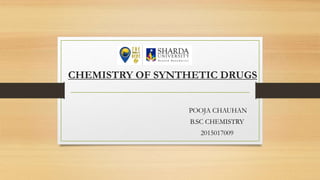CHEMISTRY OF SYNTHETIC DRUGS
POOJA CHAUHAN
B.SC CHEMISTRY
2015017009
 