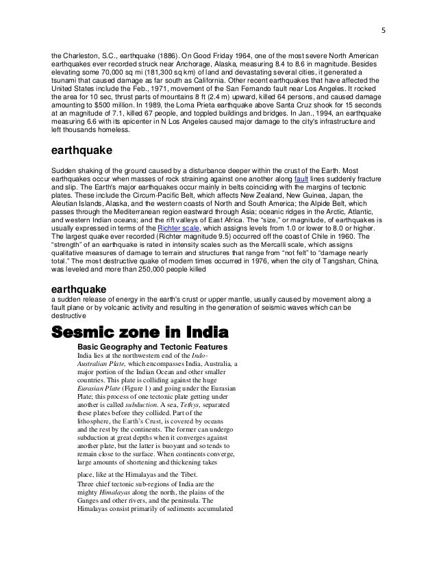 Research paper earthquakes picture