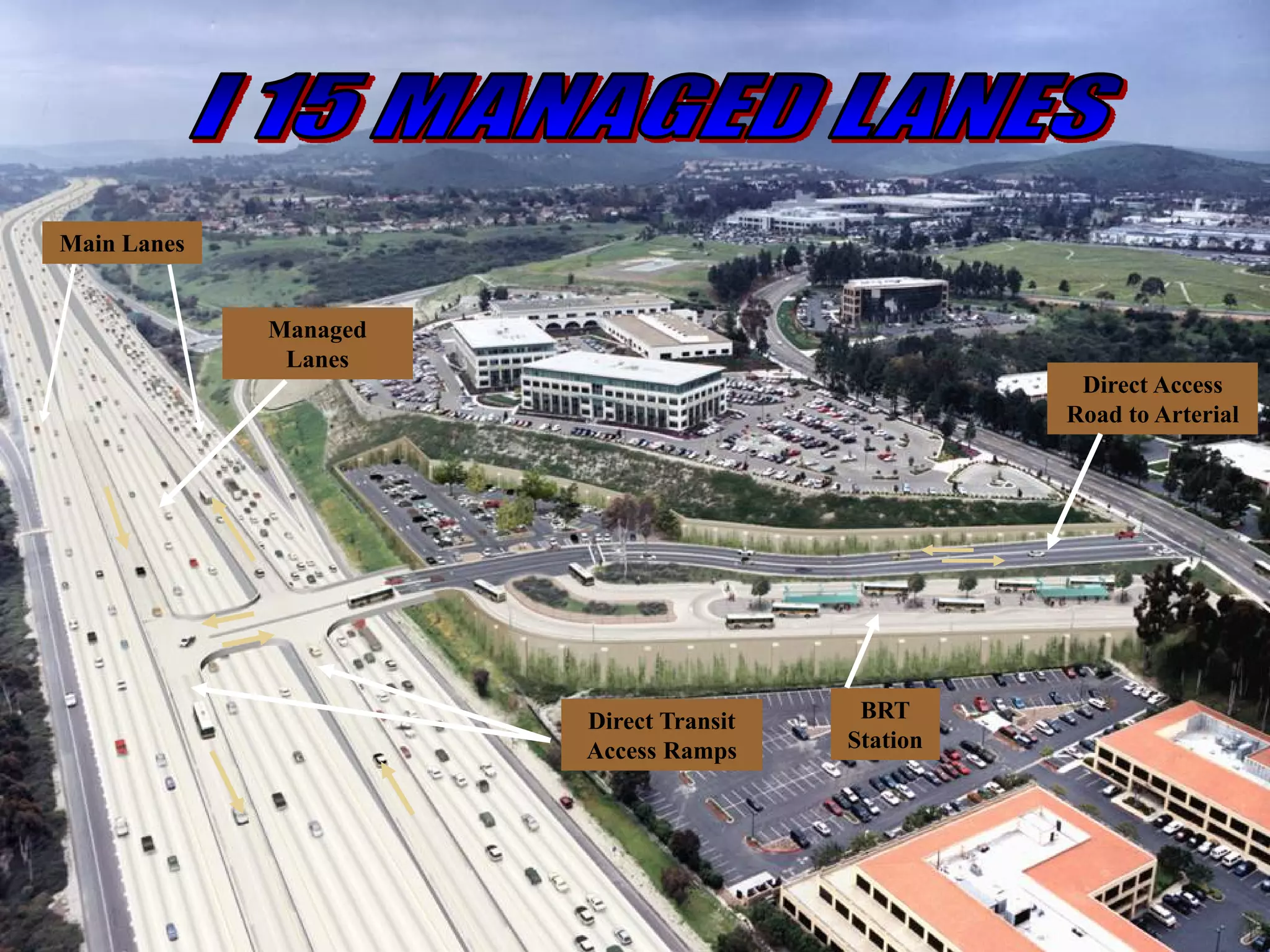 Main Lanes


             Managed
              Lanes
                                                   Direct Access
                                                  Road to Arterial




                       Direct Transit    BRT
                       Access Ramps     Station
 