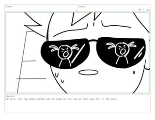Scene
1
Panel
88 / 118
Dialog
TWIN1&2: YOU CAN MOPE AROUND AND BE LAME OR YOU CAN BE COOL AND GET IN THE POOL
 