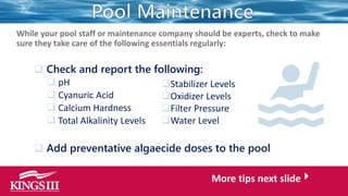 Pool Maintenance and Safety for the Multifamily Property Manager | PPTX