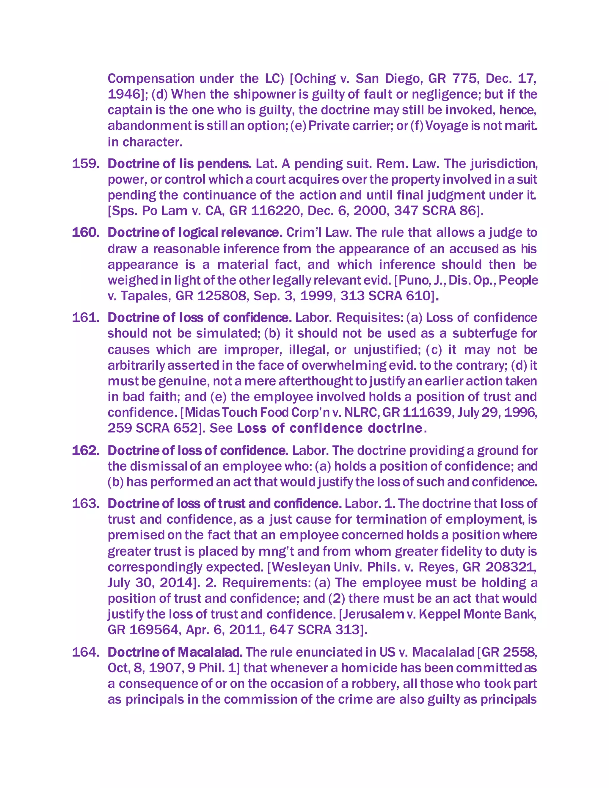 POOL OF (300+) PHILIPPINE LEGAL DOCTRINES COMPILED BY PROF. ALVIN T ...