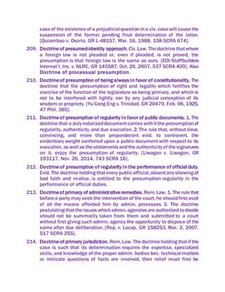 Facts Issue Ruling Doctrine POOL OF (300+) PHILIPPINE LEGAL DOCTRINES COMPILED BY PROF. ALVIN T ...