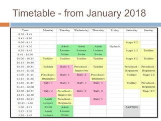 Timetable - from January 2018
 