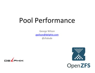 Pool performance