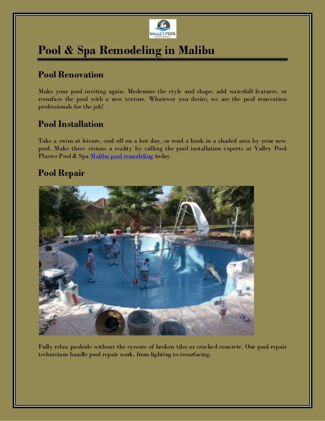 Pool Spa Remodeling In Malibu Valley Pool Plaster