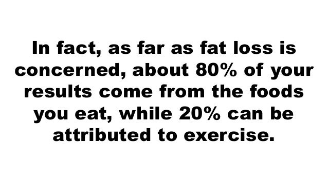 20% Exercise 80% Diet