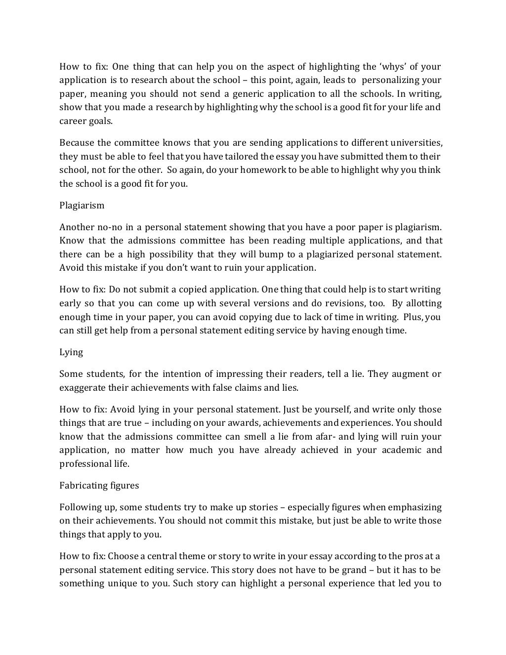 Common mistakes in personal statements picture