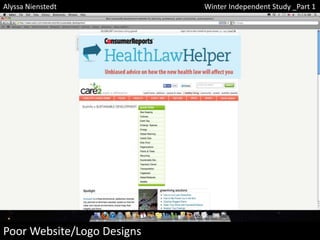 Alyssa Nienstedt
Poor Website/Logo Designs
Winter Independent Study _Part 1