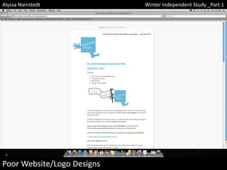 Alyssa Nienstedt
Poor Website/Logo Designs
Winter Independent Study _Part 1