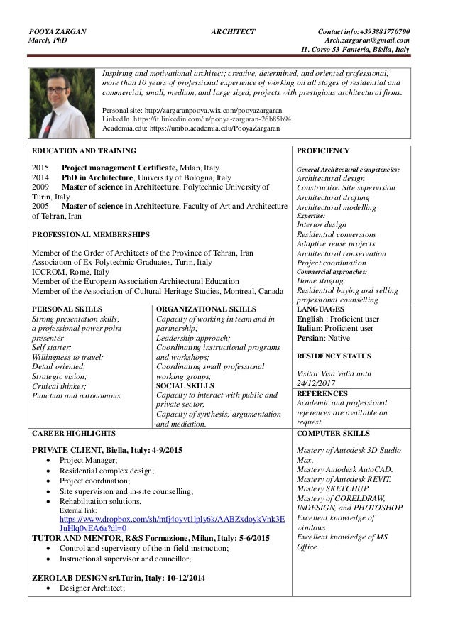 resume phd