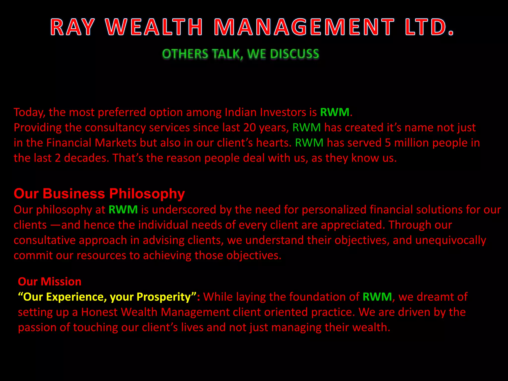 PROSPECTUS OF A FINANCIAL CONSULTANCY FIRM (IMAGINARY) | PPTX