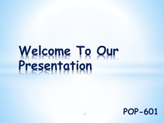 POP-601
Welcome To Our
Presentation
1
 