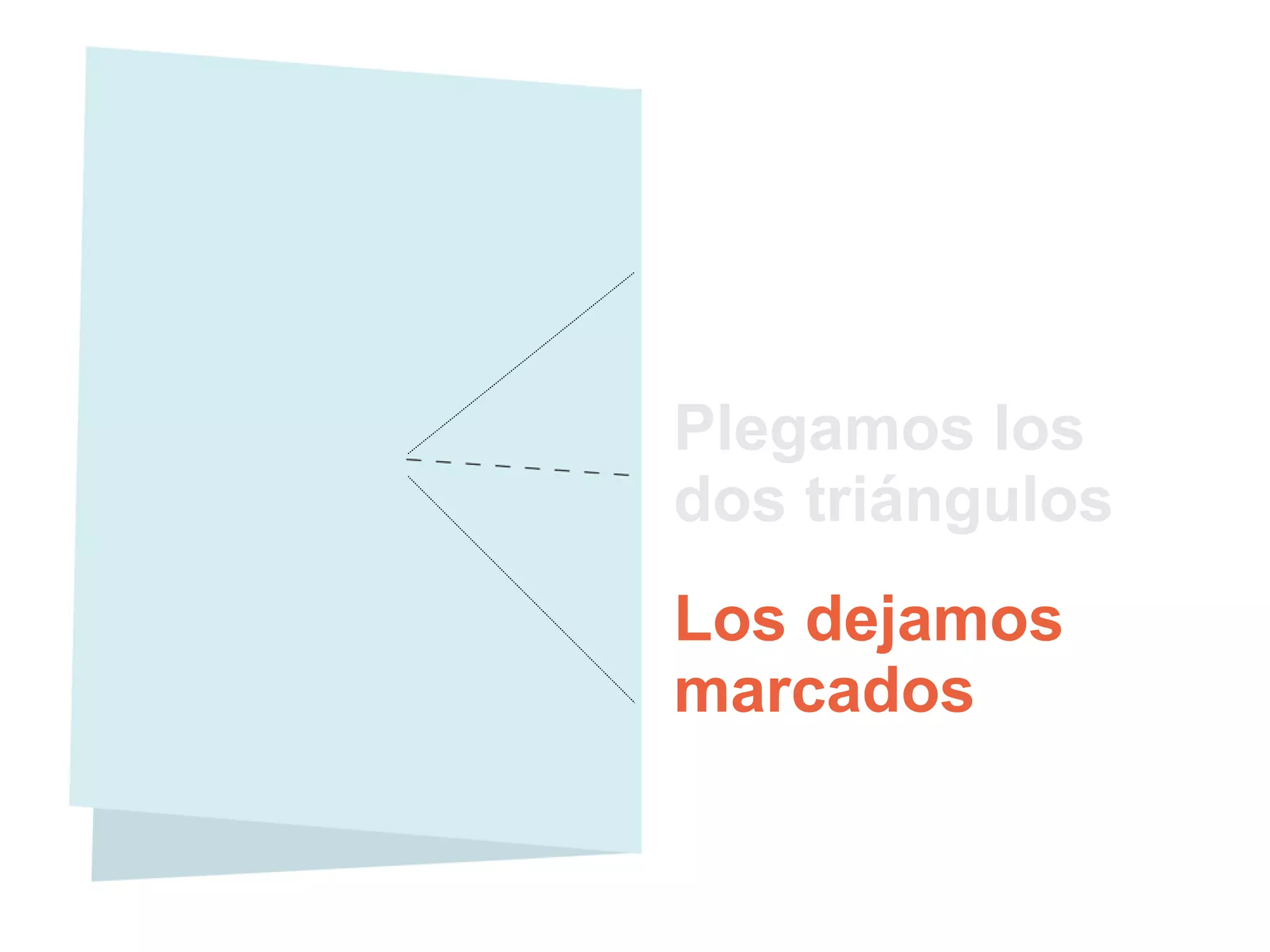 Los dejamos marcados Plegamos los dos triángulos